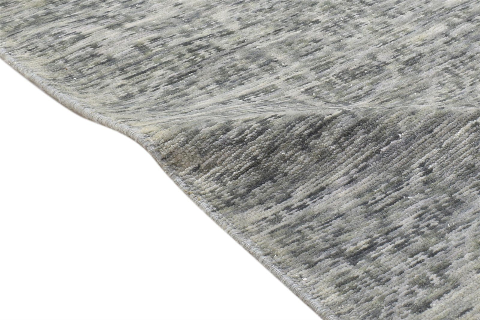 Wool Silk Grey Rug 2' X 8' Modern Jacquard Loom French Damask Small Runner 7864146755733