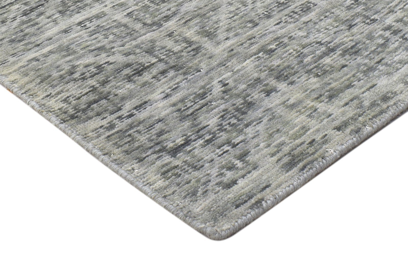 Wool Silk Grey Rug 2' X 8' Modern Jacquard Loom French Damask Small Runner 7864146755733