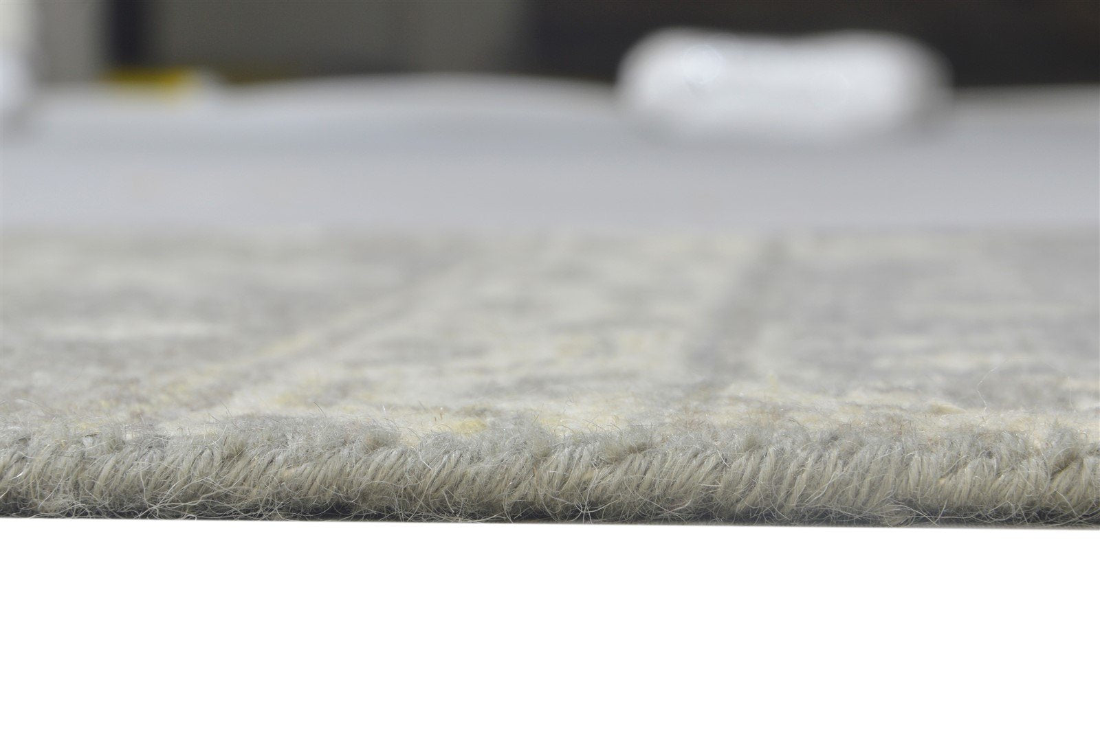 Wool Silk Grey Rug 2X2 Persian Hand Knotted Sarouk-Indian Oriental Small Carpet 7864122146965
