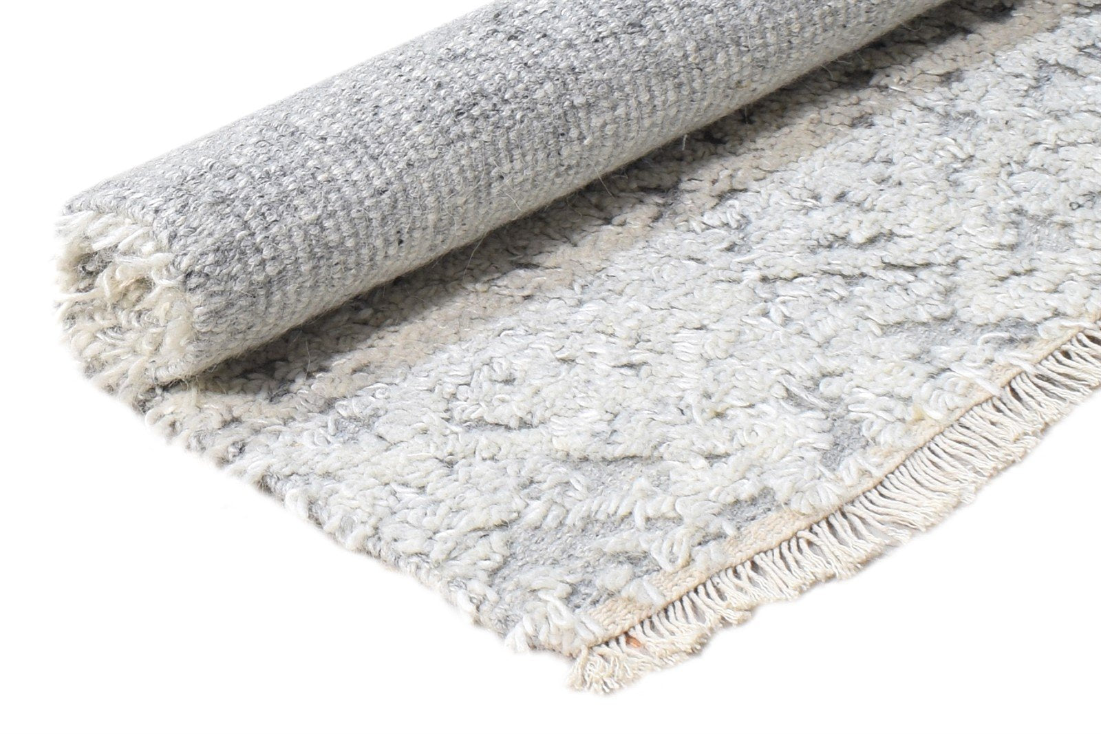 Wool / Silk Grey Rug 2X3 Modern Hand Knotted Scandinavian Geometric Small 7865143820437