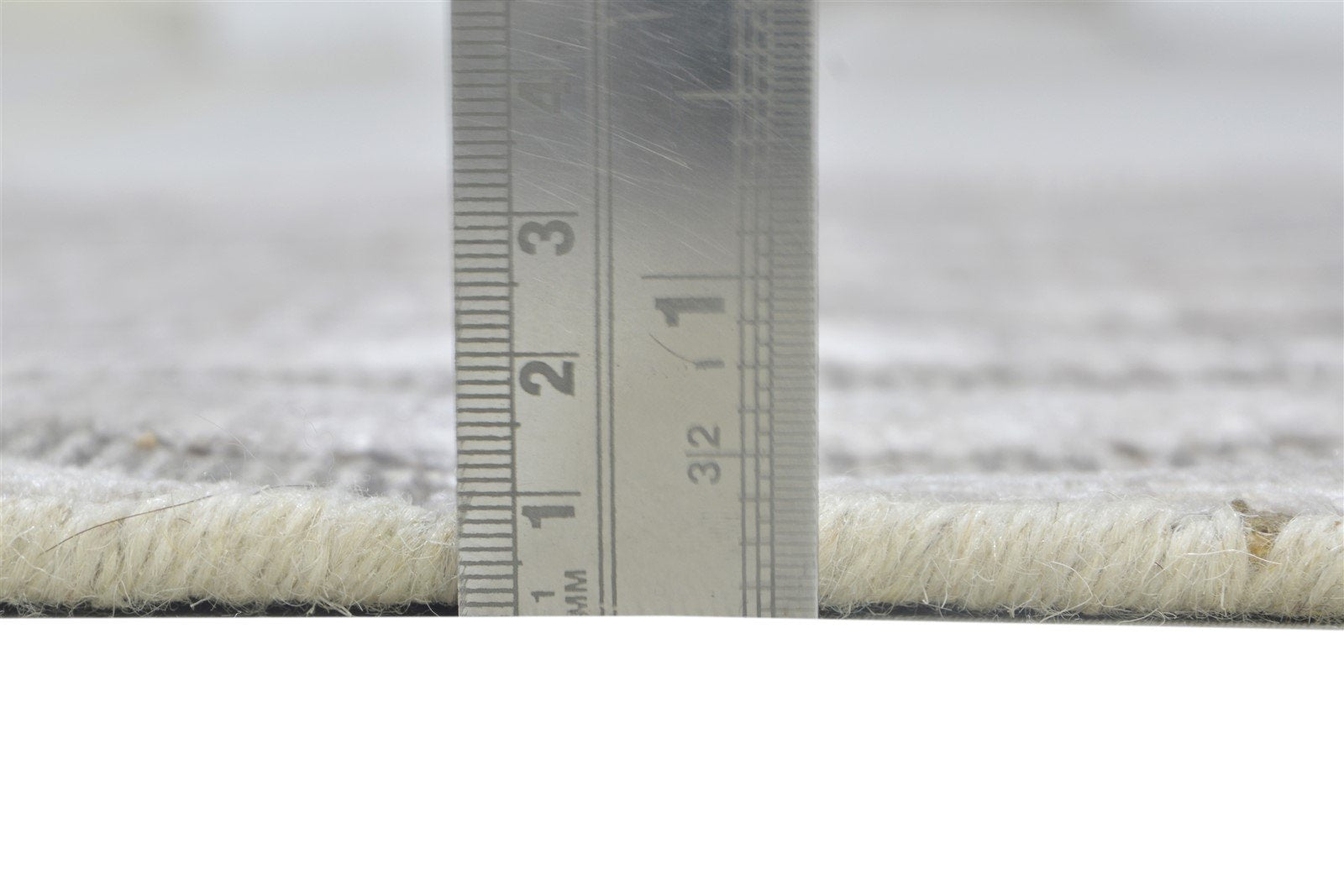 Wool Silk Grey Rug 2X8 Modern Jacquard Loom Scandinavian Geometric Small Runner 7864147050645