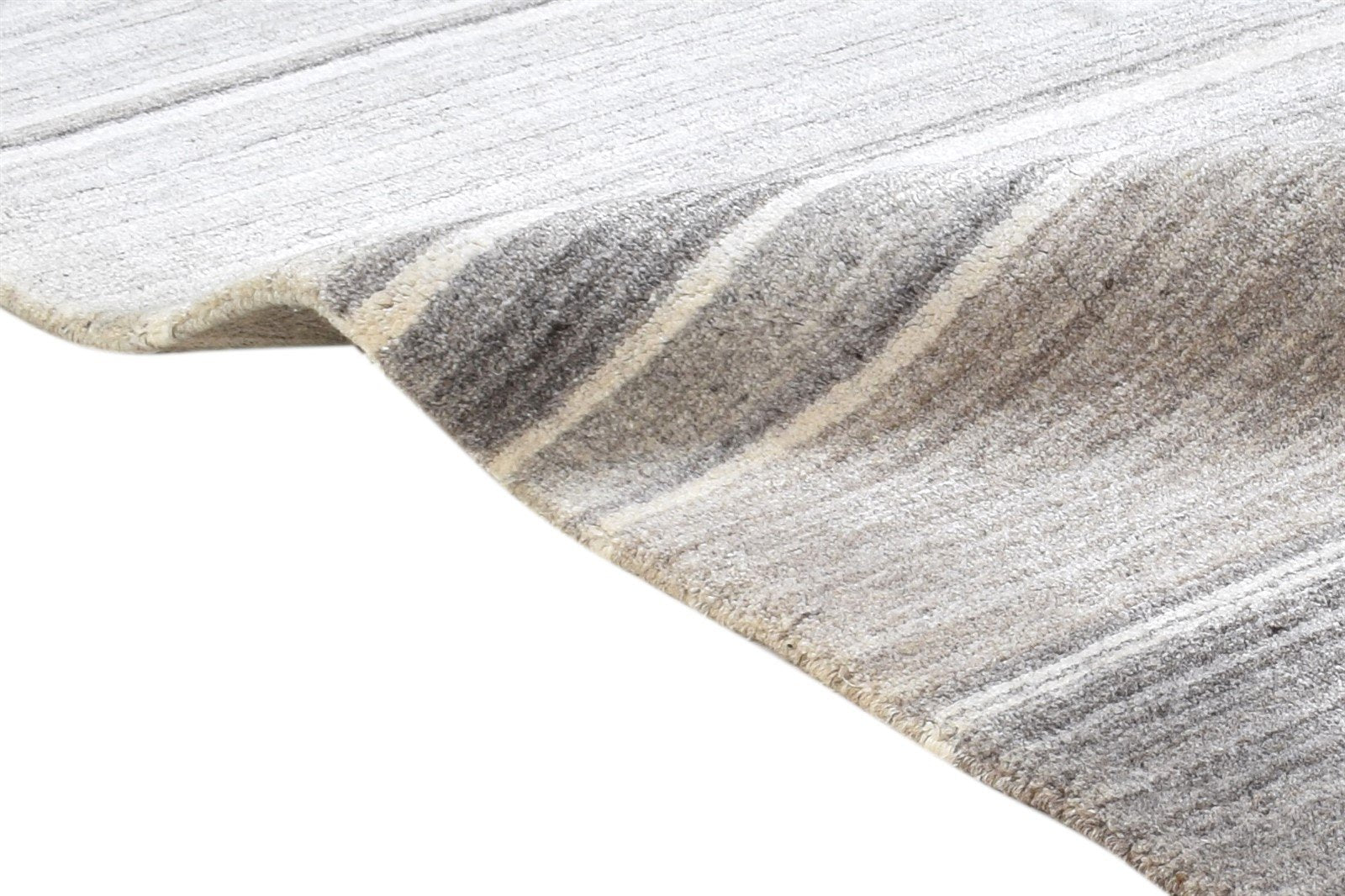 Wool Silk Grey Rug 4' X 6' Modern Handloom Scandinavian Tribal Room Size Carpet 7864882954389