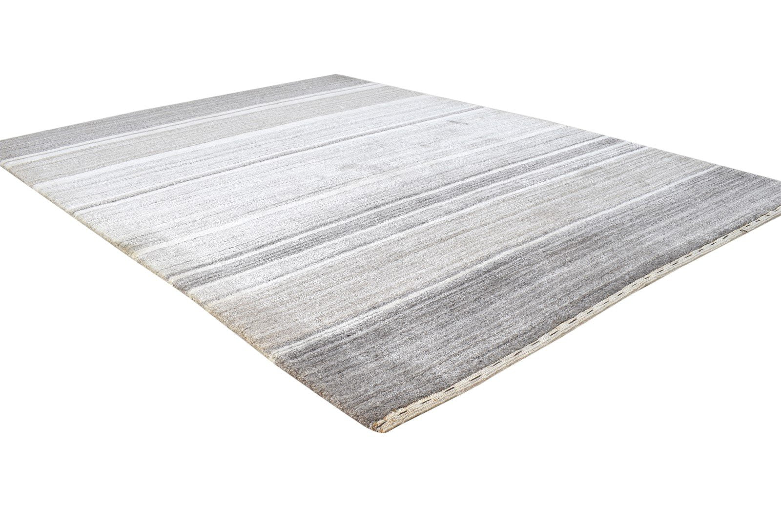 Wool Silk Grey Rug 4' X 6' Modern Handloom Scandinavian Tribal Room Size Carpet 7864882954389