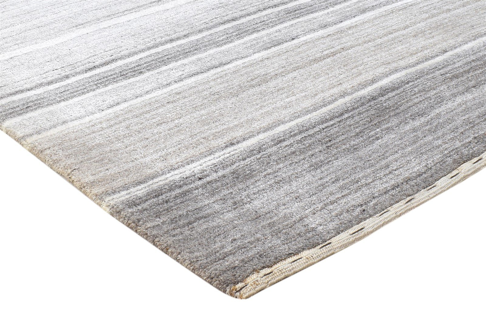 Wool Silk Grey Rug 4' X 6' Modern Handloom Scandinavian Tribal Room Size Carpet 7864882954389