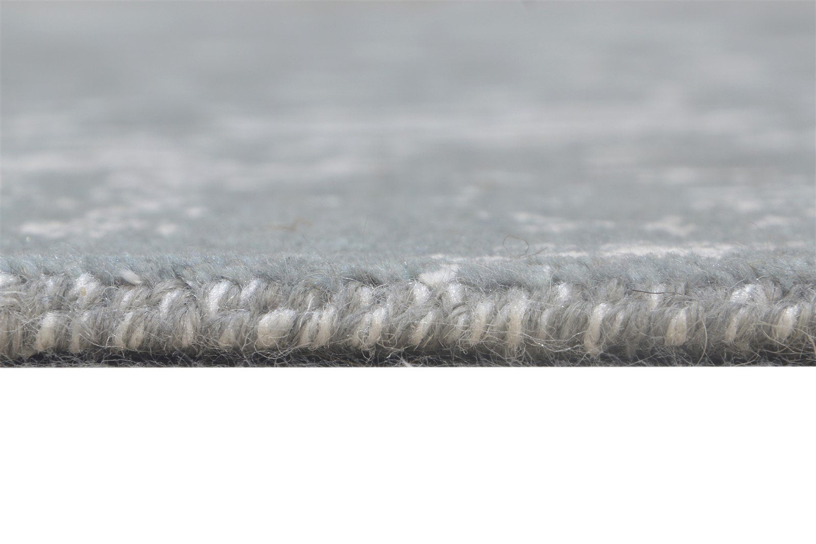 Wool / Silk Grey Rug 4X6 Modern Hand Knotted Oushak Abstract Room Size Carpet 7865148145813