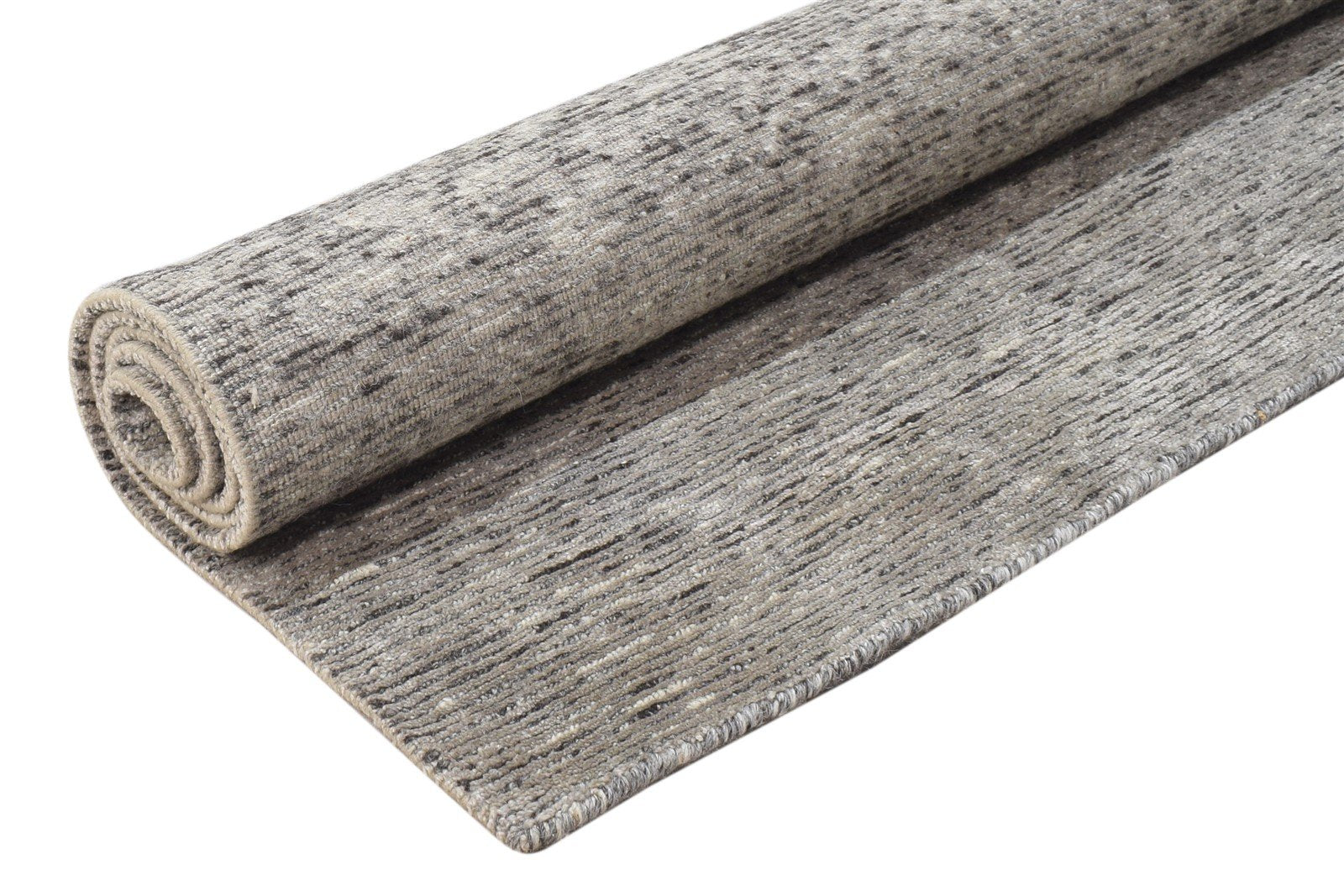 Wool / Silk Grey Rug 4X6 Modern Hand Knotted Scandinavian Solid Room Size 7864171364501