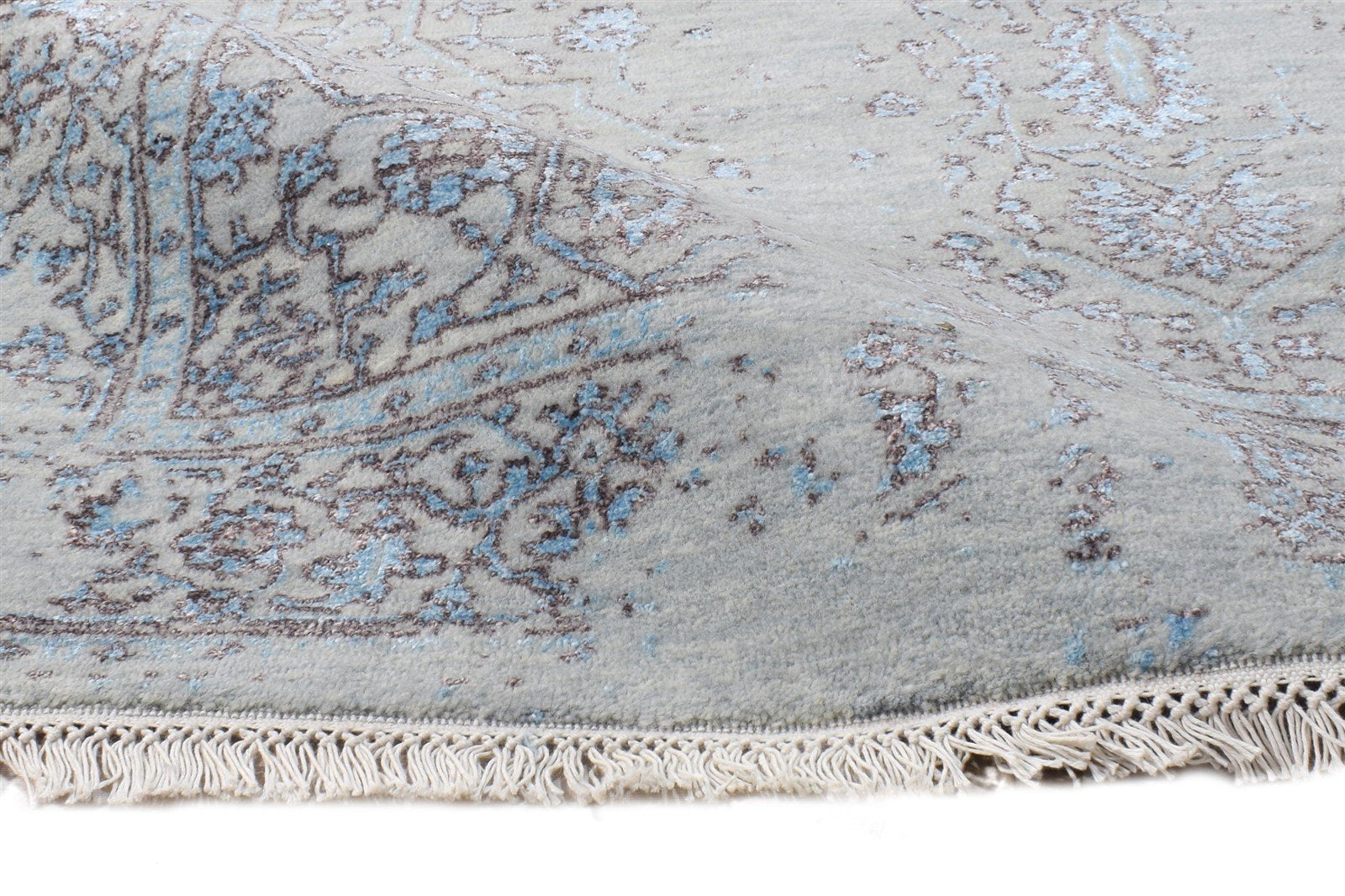 Wool / Silk Grey Rug 4X7 Modern Hand Knotted Oriental Abstract Room Size Carpet 7864592728213