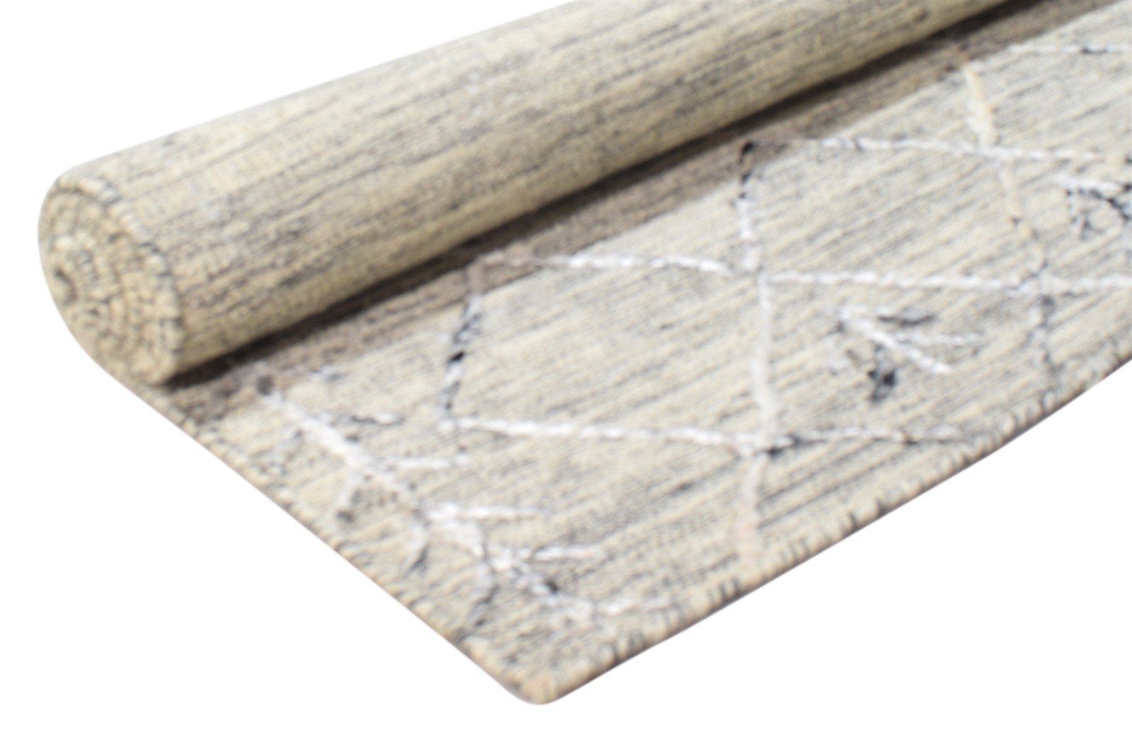 Wool / Silk Grey Rug 5' X 6' Modern Flatweave Moroccan Diamond Room Size Carpet 7865073598613