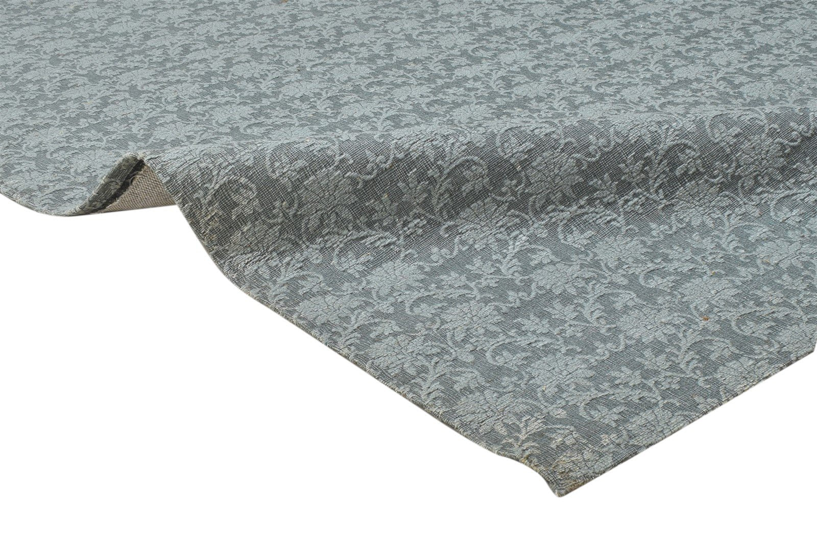 Wool / Silk Grey Rug 5X7 Modern Jacquard Loom French Damask Room Size Carpet 7864178114709