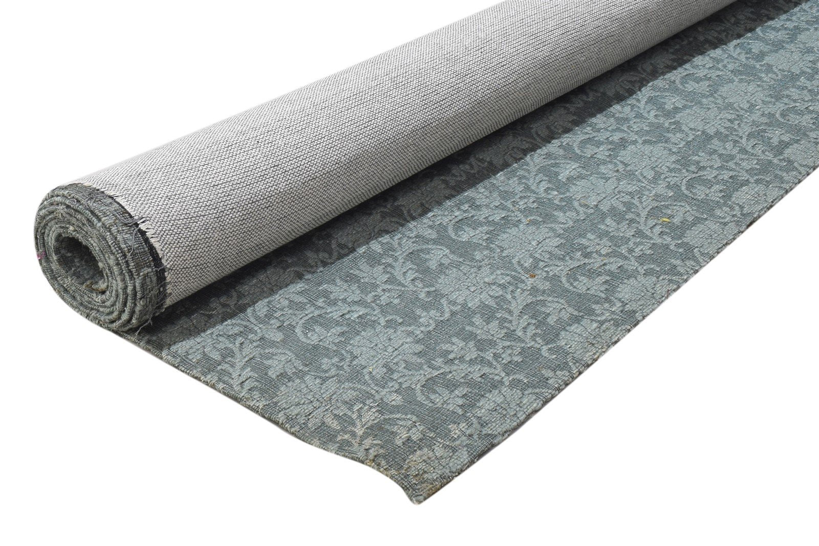 Wool / Silk Grey Rug 5X7 Modern Jacquard Loom French Damask Room Size Carpet 7864178114709