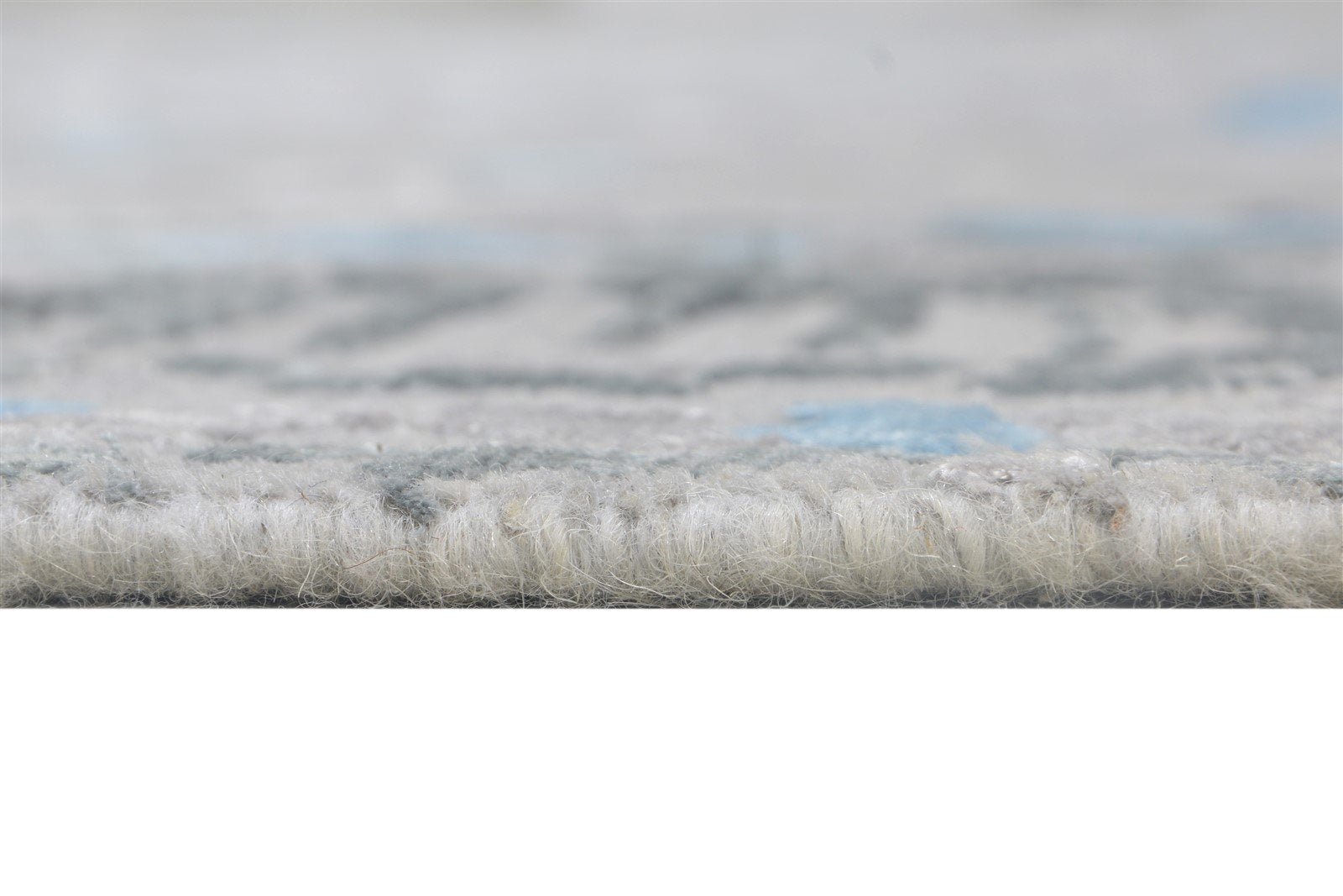 Wool / Silk Grey Rug 8' X 10' Modern Hand Knotted Indian Abstract Large Carpet 7864398086293