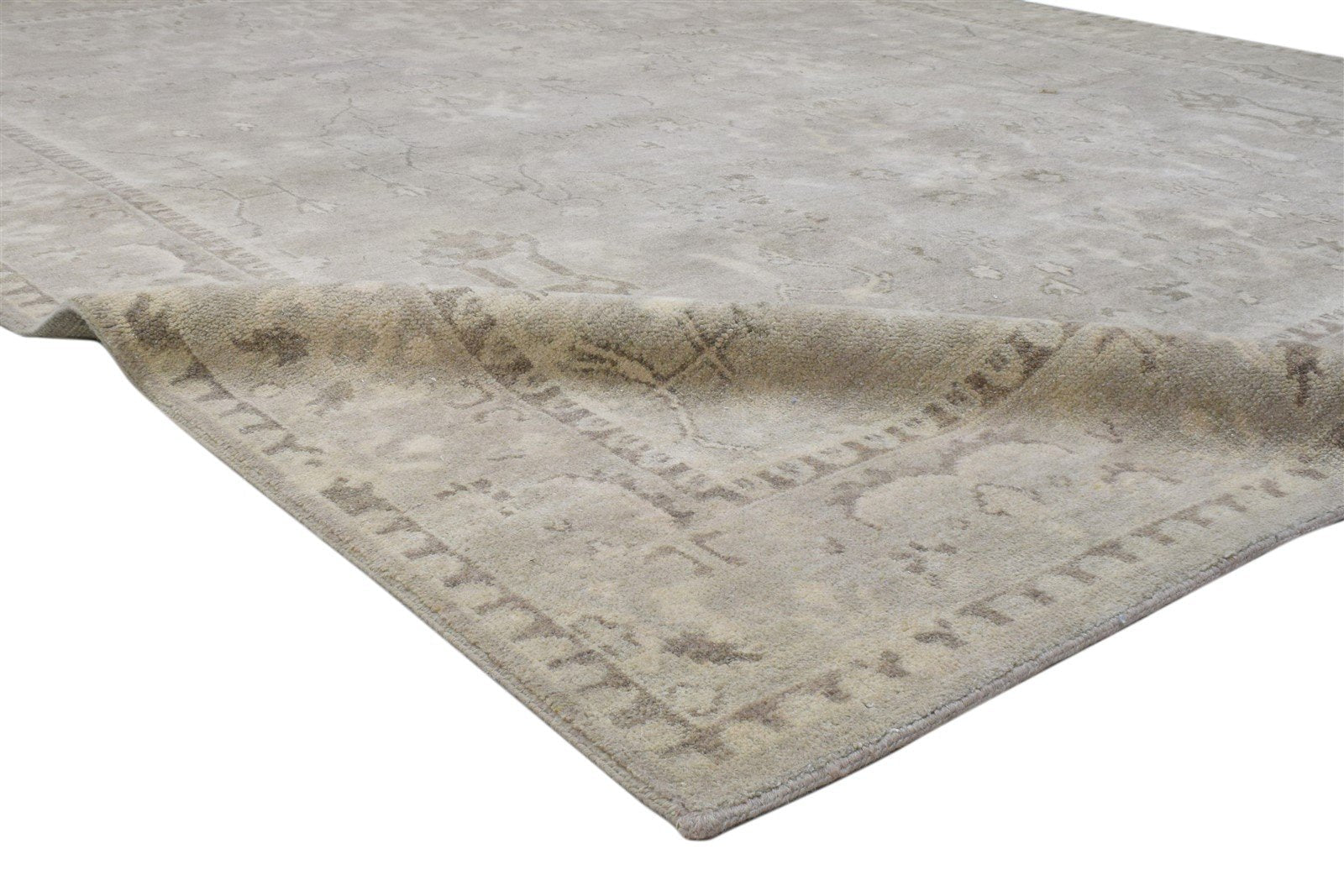 Rochell Wool Silk Grey Rug 8' X 10' Persian Hand Knotted Oushak Oriental 7860689207445