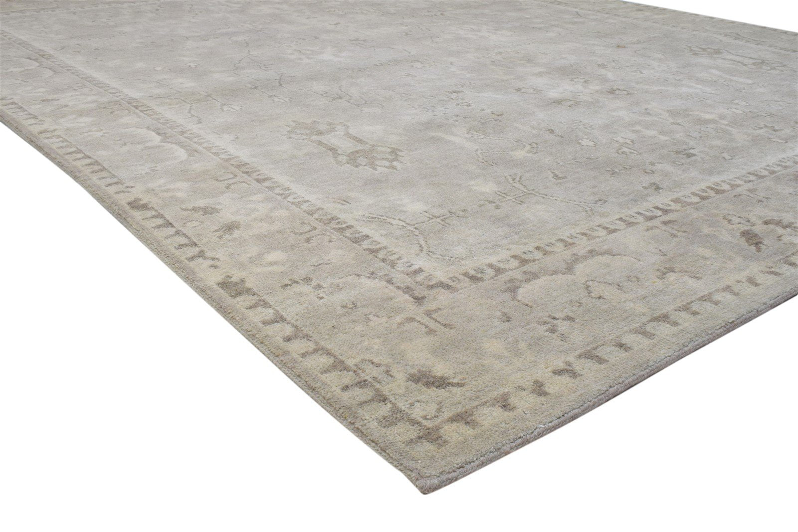 Rochell Wool Silk Grey Rug 8' X 10' Persian Hand Knotted Oushak Oriental 7860689207445
