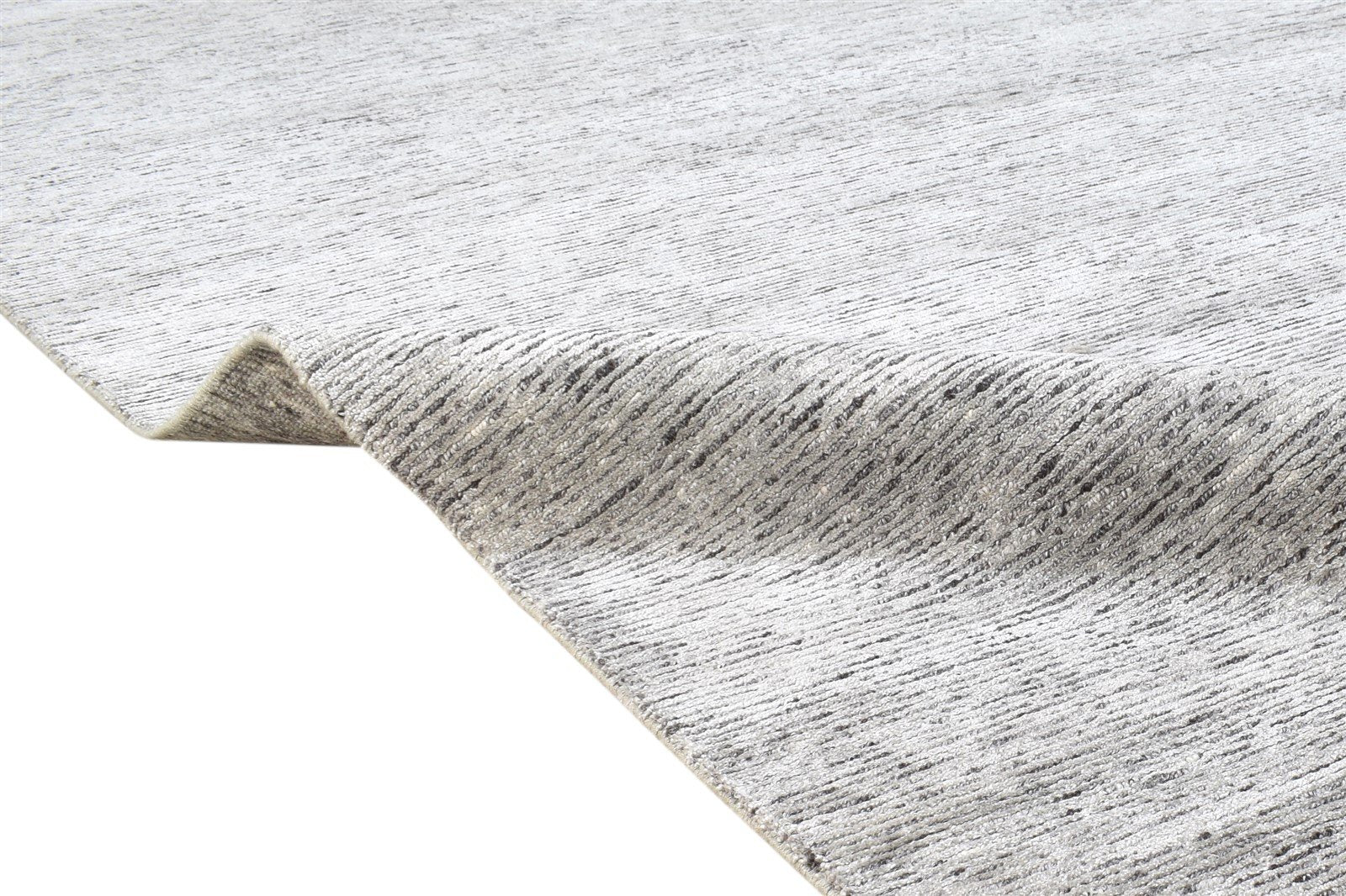Wool / Silk Grey Rug 9X12 Modern Hand Knotted Scandinavian Solid Extra Large 7864579293333