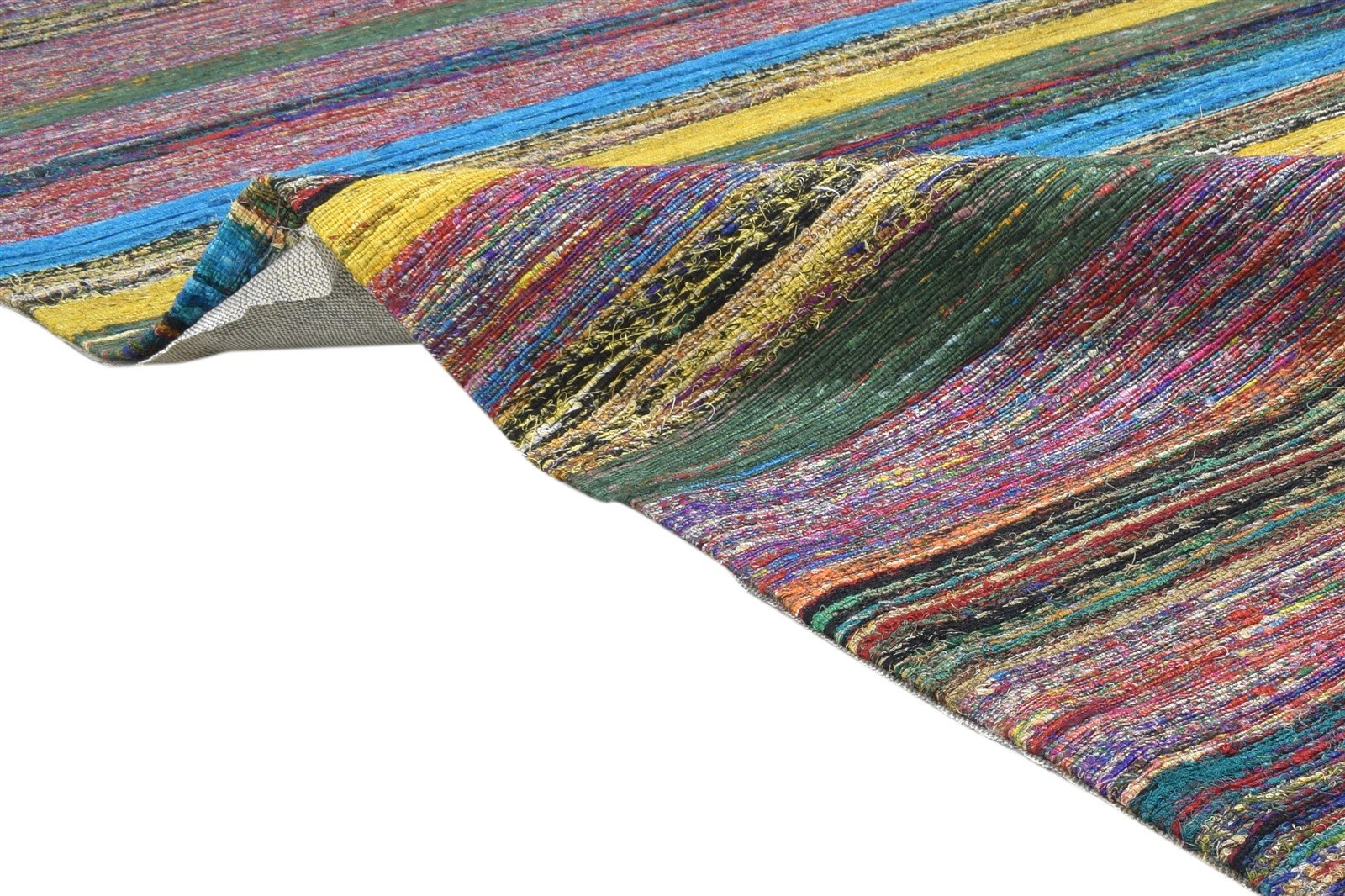 Guillemette Wool / Silk Pink Rug 5X7 Modern Jacquard Loom Bohemian Striped 7864179327125