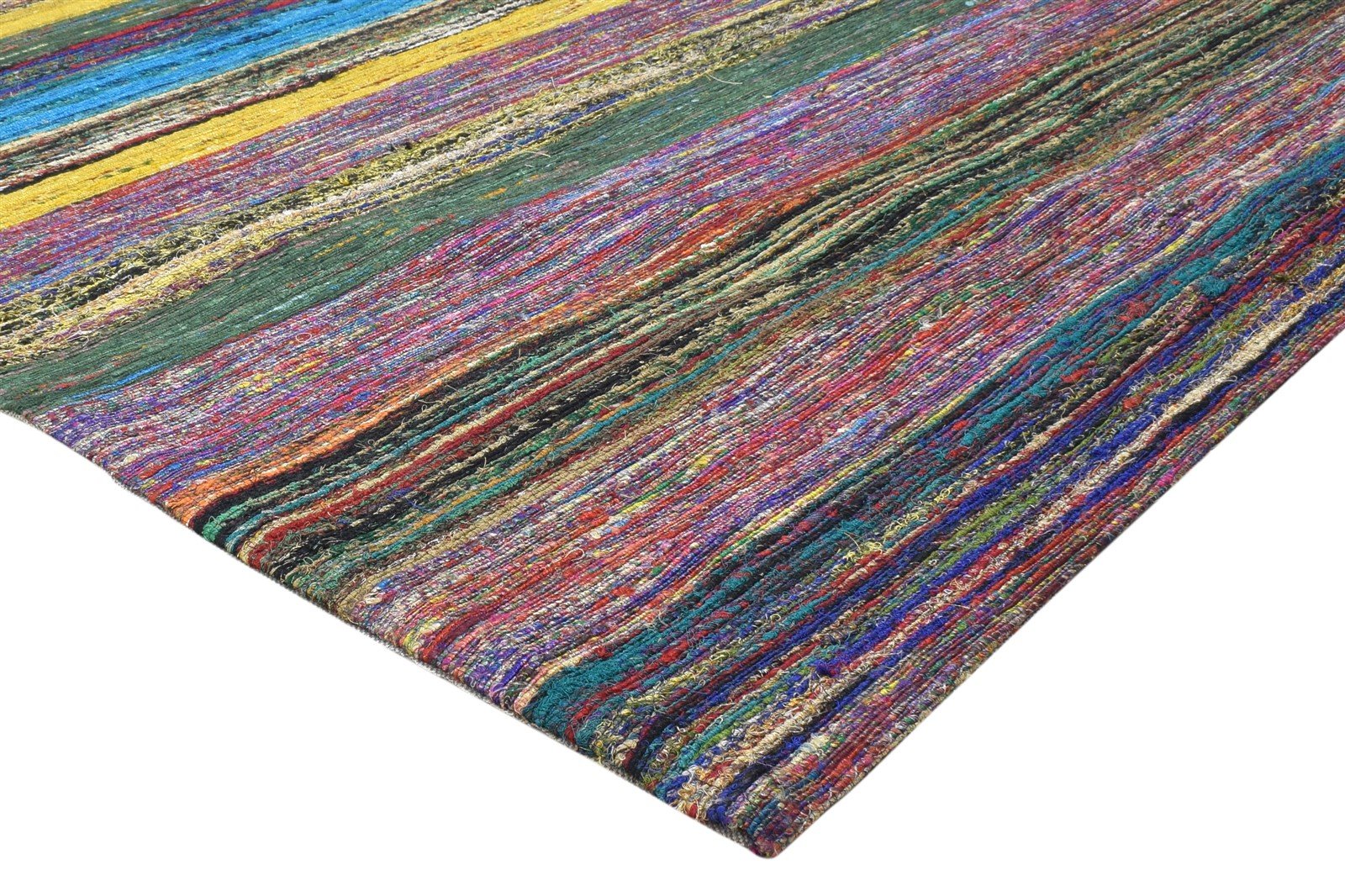 Guillemette Wool / Silk Pink Rug 5X7 Modern Jacquard Loom Bohemian Striped 7864179327125