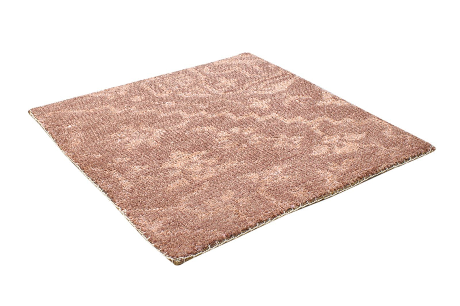 Wool / Silk Red Rug 2' X 2' Modern Hand Knotted Moroccan Trellis Small Carpet 7864123981973