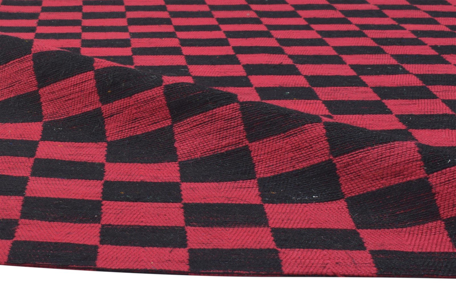 Annecorinne Wool / Silk Red Rug 4X7 Modern Jacquard Loom Bohemian Geometric 7864177197205