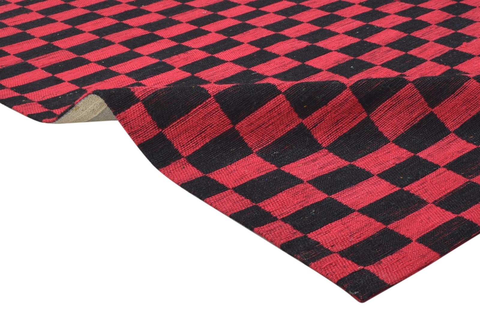 Annecorinne Wool / Silk Red Rug 4X7 Modern Jacquard Loom Bohemian Geometric 7864177197205