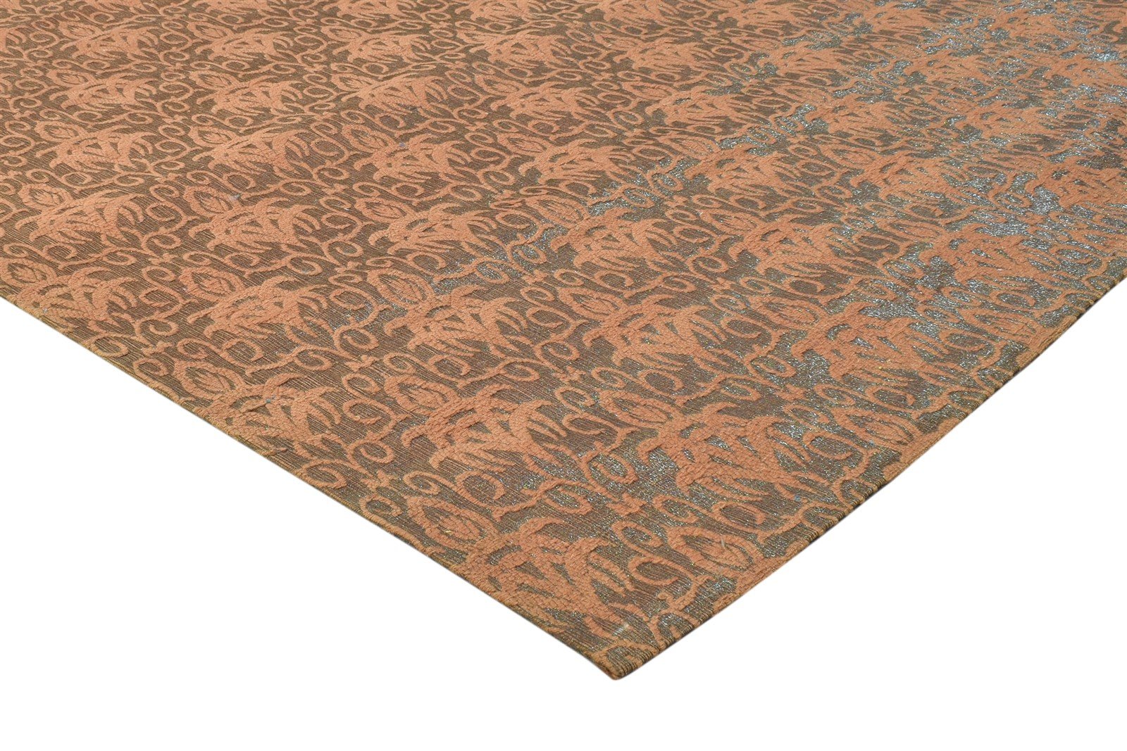 Wool / Silk Rust Rug 5X7 Modern Jacquard Loom French Floral Room Size Carpet 7864177688725