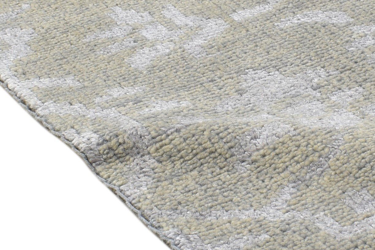 Wool / Silk Sage Rug 2' X 2' Modern Hand Knotted Moroccan Floral Small Carpet 7864130666645