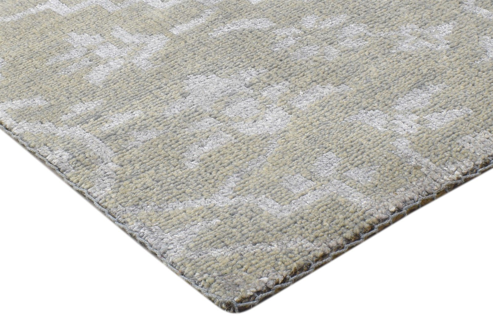 Wool / Silk Sage Rug 2' X 2' Modern Hand Knotted Moroccan Floral Small Carpet 7864130666645