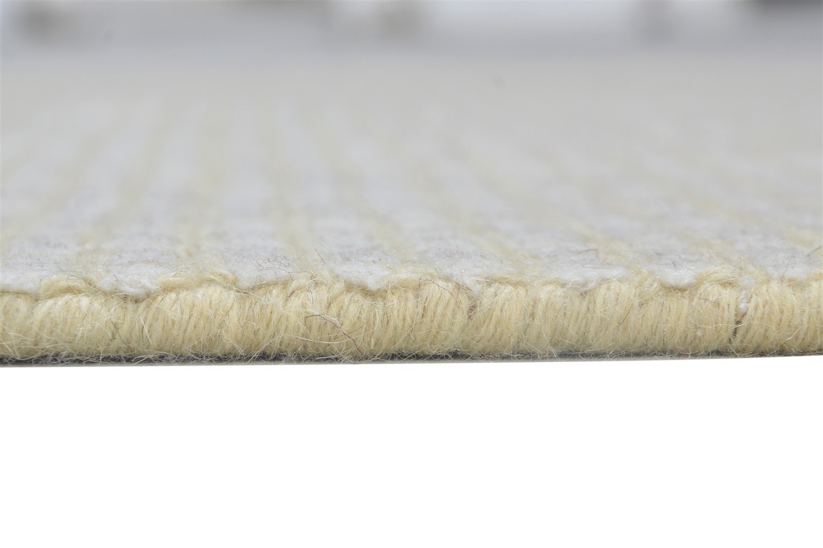 Wool / Silk Sand Rug 4X6 Modern Hand Woven Scandinavian Striped Room Size 7864225366165