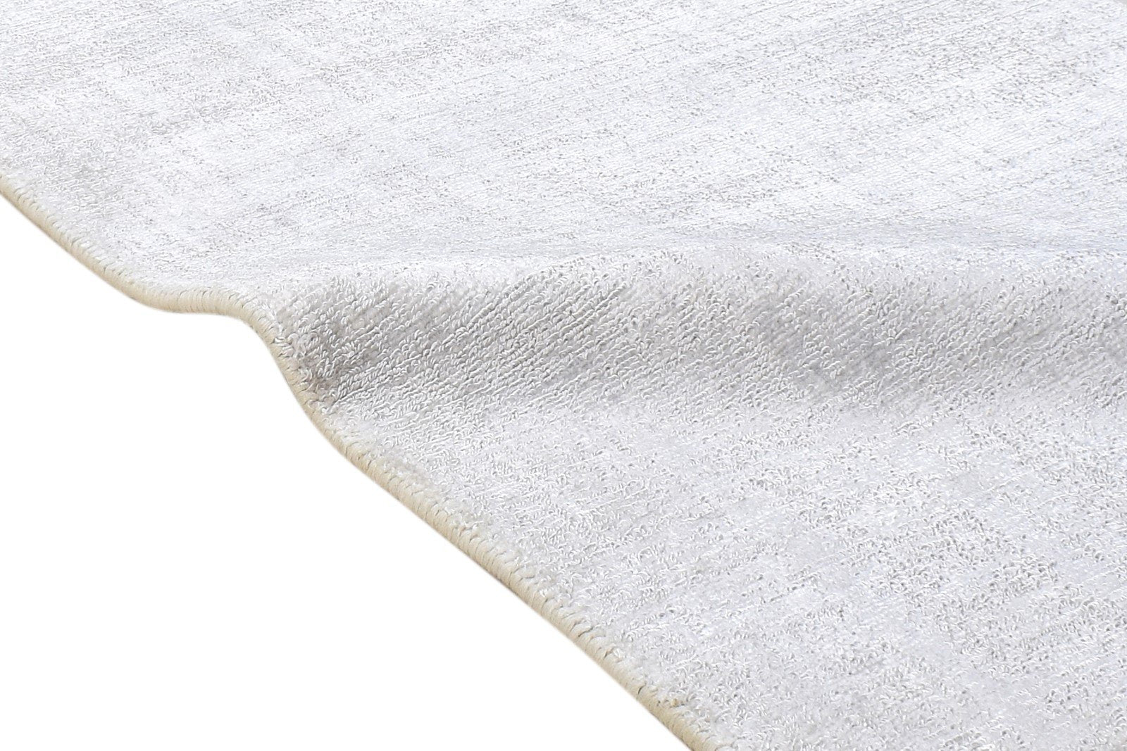 Wool / Silk Silver Rug 2' X 3' Modern Handloom Scandinavian Solid Small Carpet 7864316330133