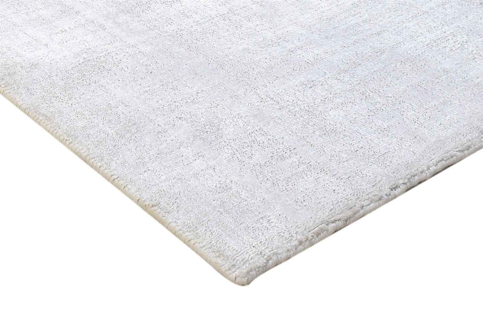 Wool / Silk Silver Rug 2' X 3' Modern Handloom Scandinavian Solid Small Carpet 7864316330133