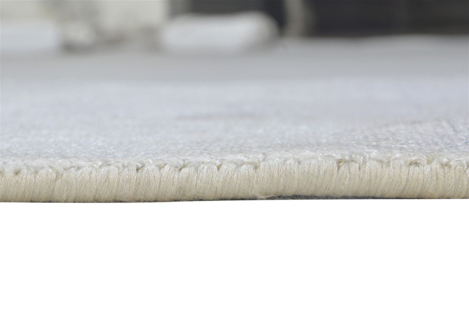 Wool / Silk Silver Rug 2' X 3' Modern Handloom Scandinavian Solid Small Carpet 7864316330133