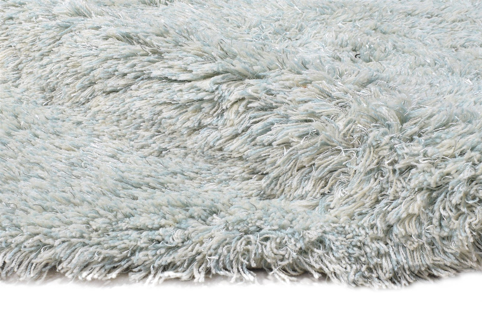 Wool / Silk Silver Rug 3' X 4' Shag Hand Woven Scandinavian Solid Small Carpet 7865141919893