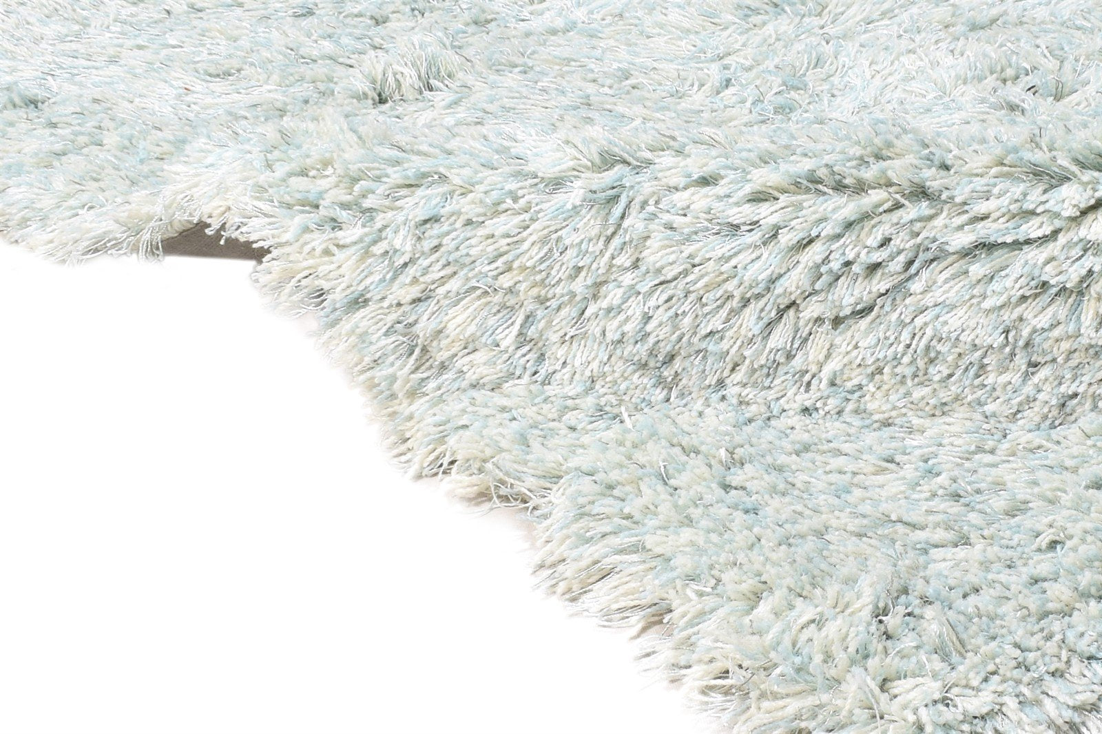 Wool / Silk Silver Rug 3' X 4' Shag Hand Woven Scandinavian Solid Small Carpet 7865141919893