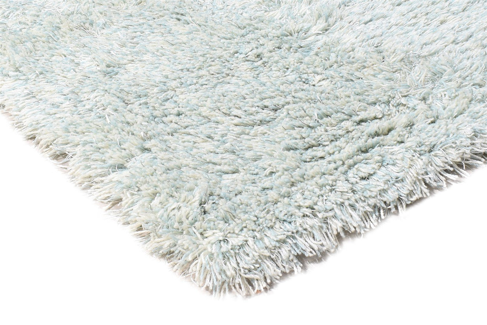 Wool / Silk Silver Rug 3' X 4' Shag Hand Woven Scandinavian Solid Small Carpet 7865141919893