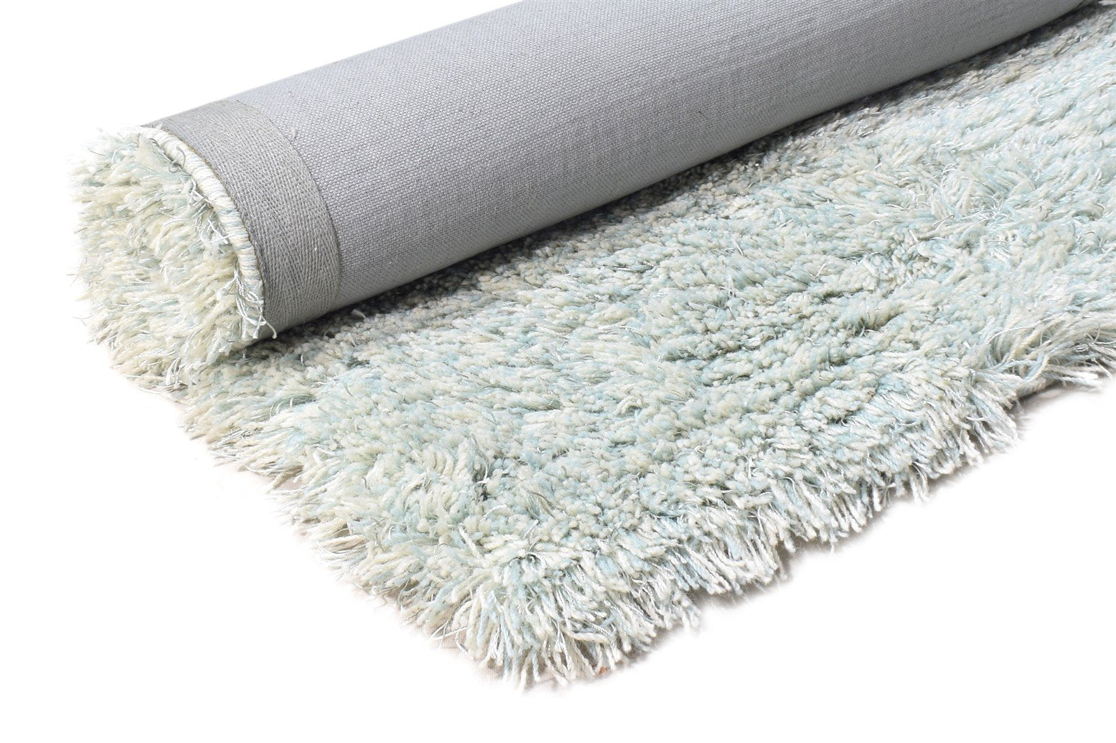Wool / Silk Silver Rug 3' X 4' Shag Hand Woven Scandinavian Solid Small Carpet 7865141919893