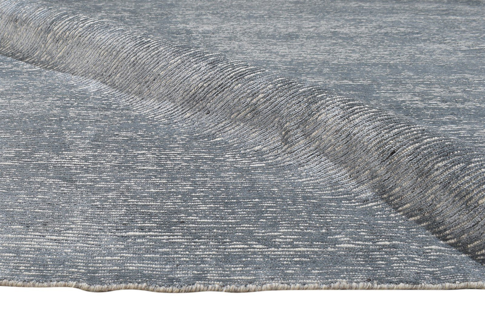 Wool / Silk Silver Rug 6X9 Modern Hand Knotted Scandinavian Solid Room Size 7864171921557