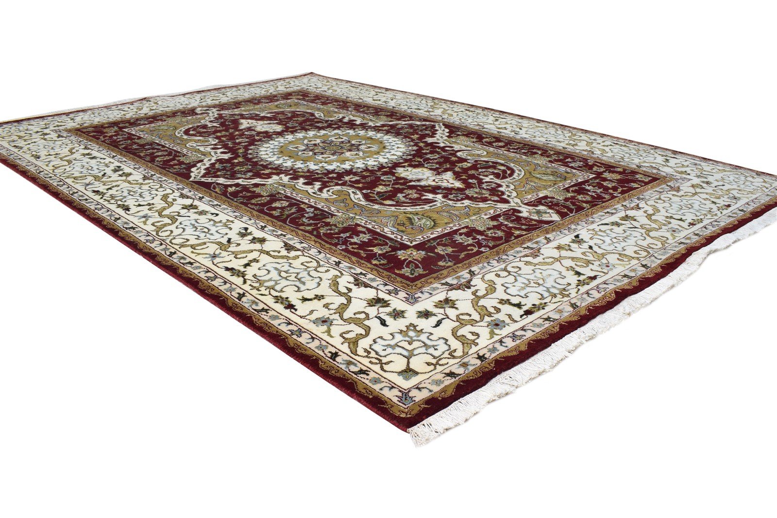 Wool / Silk Wine Rug 6X8 Persian Hand Knotted Nain Oriental Room Size Carpet 7865177997461