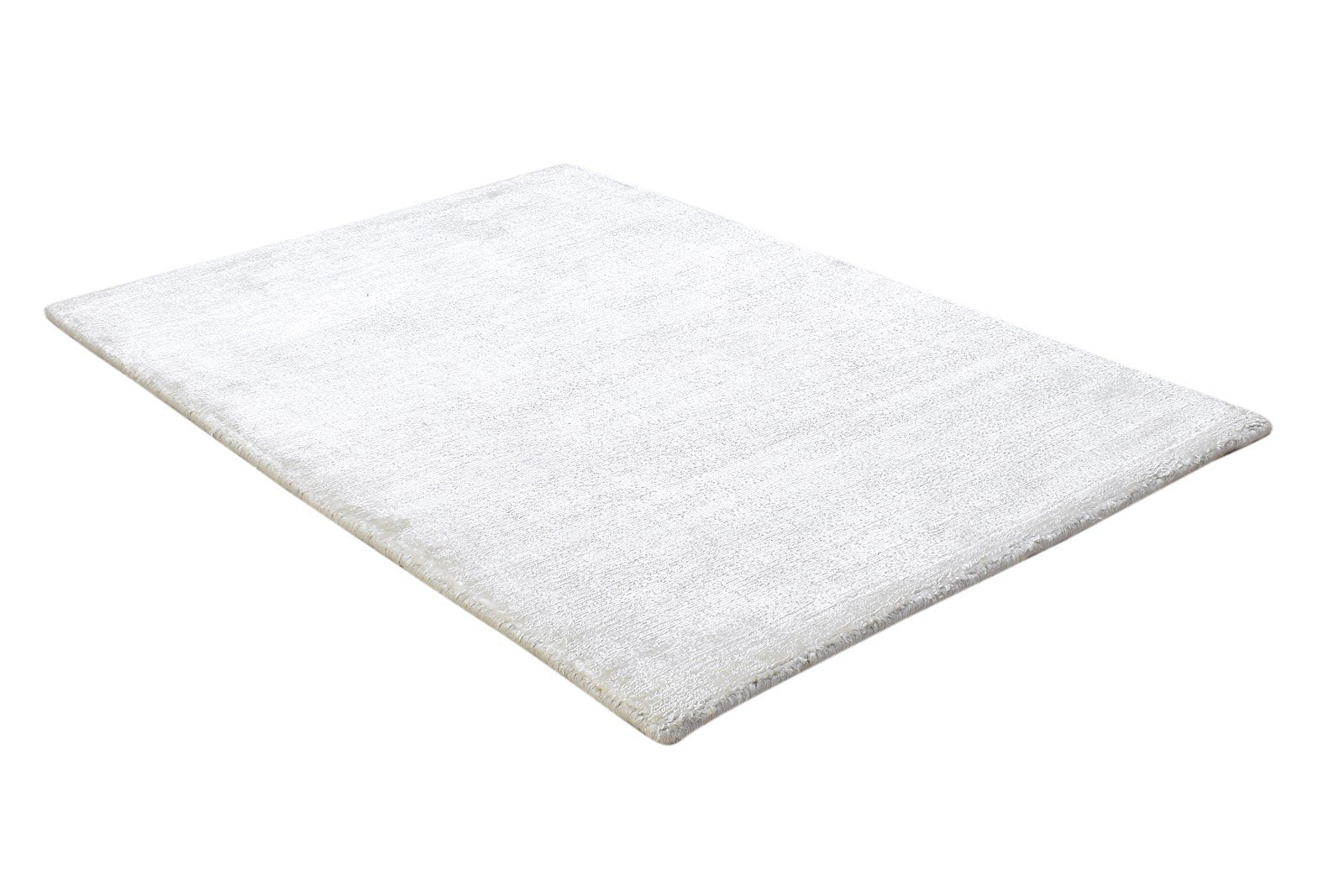 Wool Silver Rug 2' X 3' Modern Handloom Scandinavian Solid Small Carpet 7864216158357