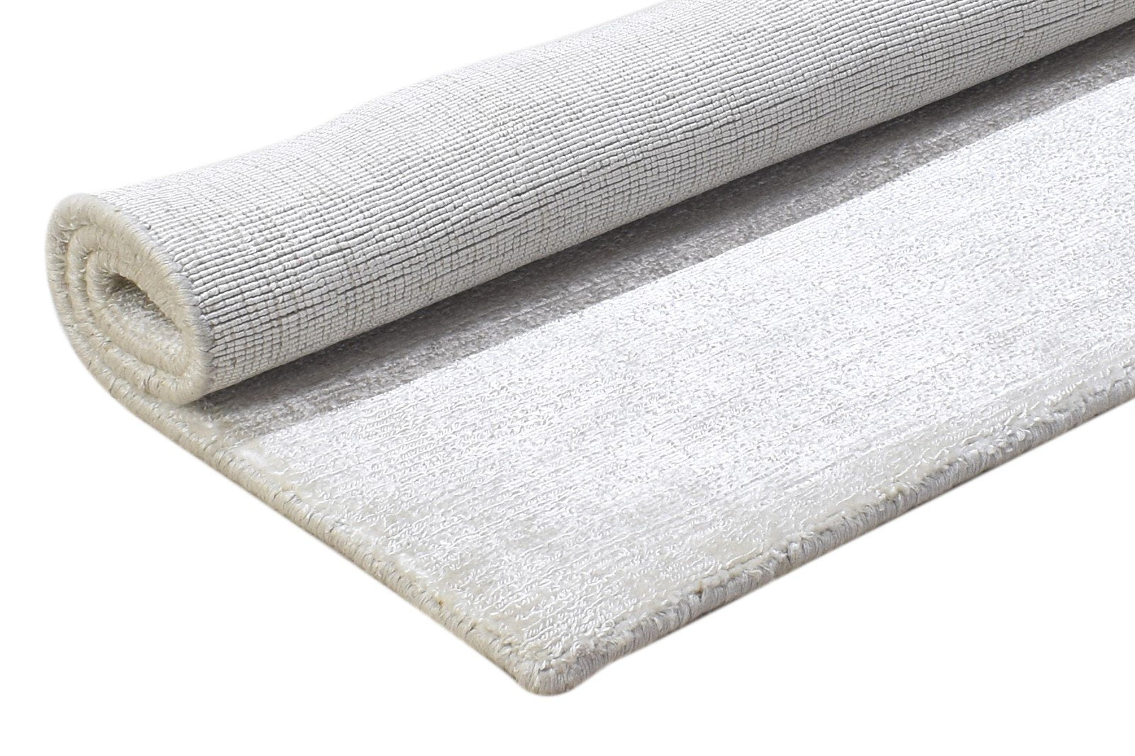 Wool Silver Rug 2' X 3' Modern Handloom Scandinavian Solid Small Carpet 7864216158357