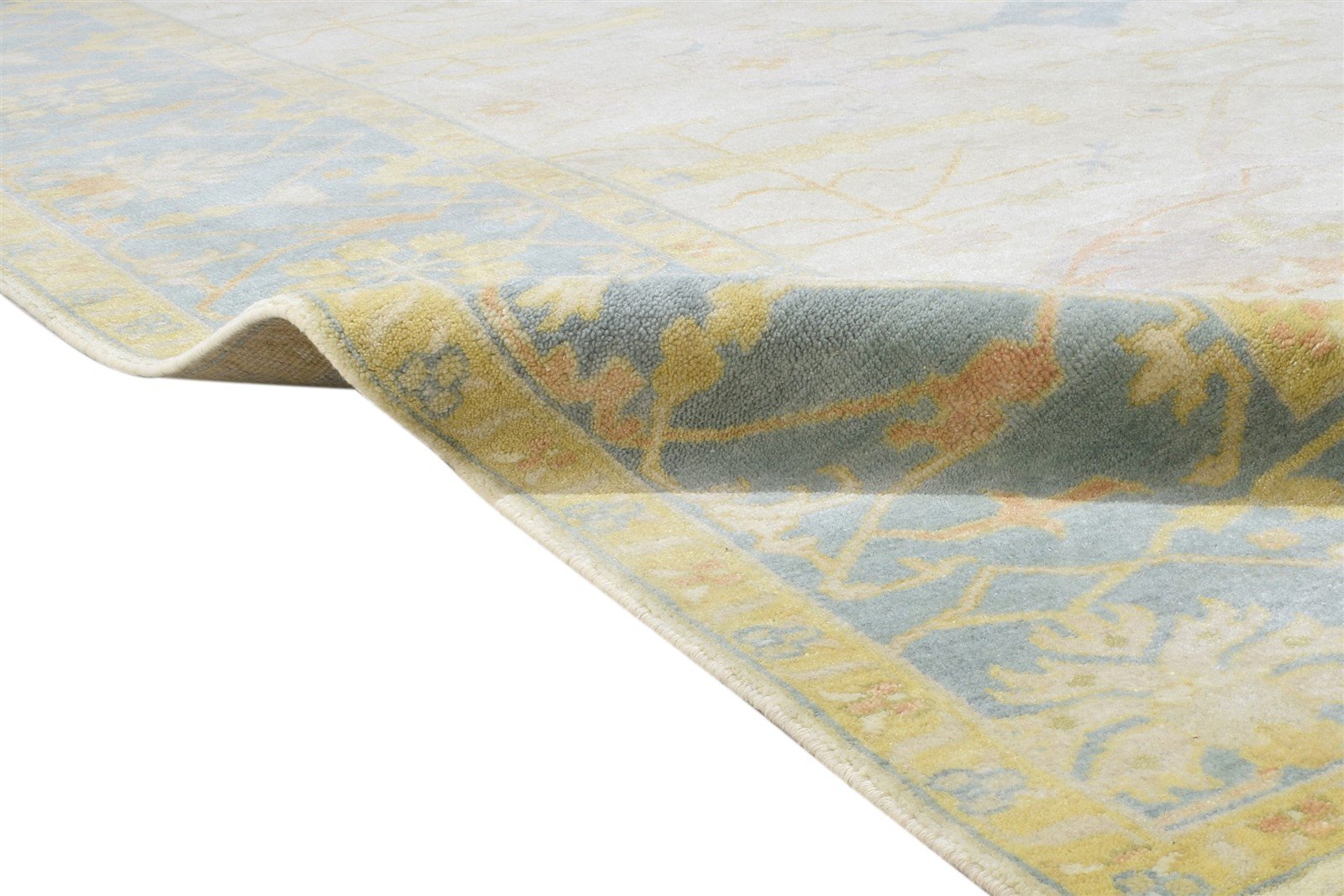 Wool Silver Rug 9' X 12' Persian Hand Knotted Oushak Oriental Extra Large Carpet 7864184897685