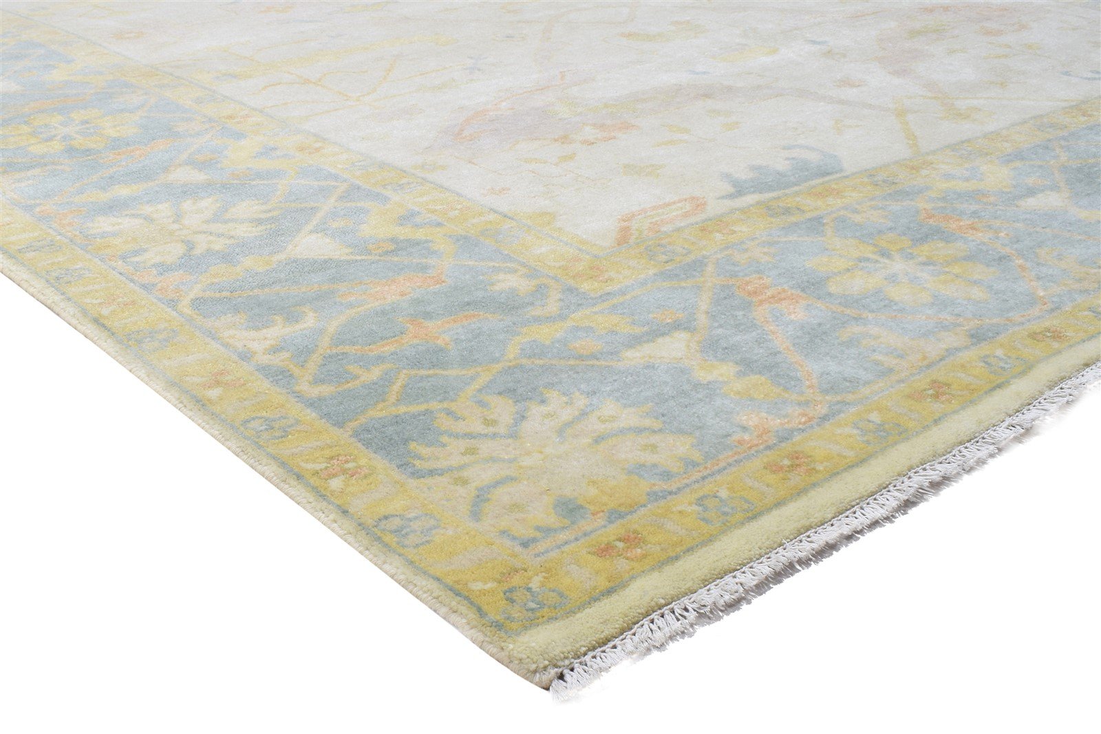 Wool Silver Rug 9' X 12' Persian Hand Knotted Oushak Oriental Extra Large Carpet 7864184897685