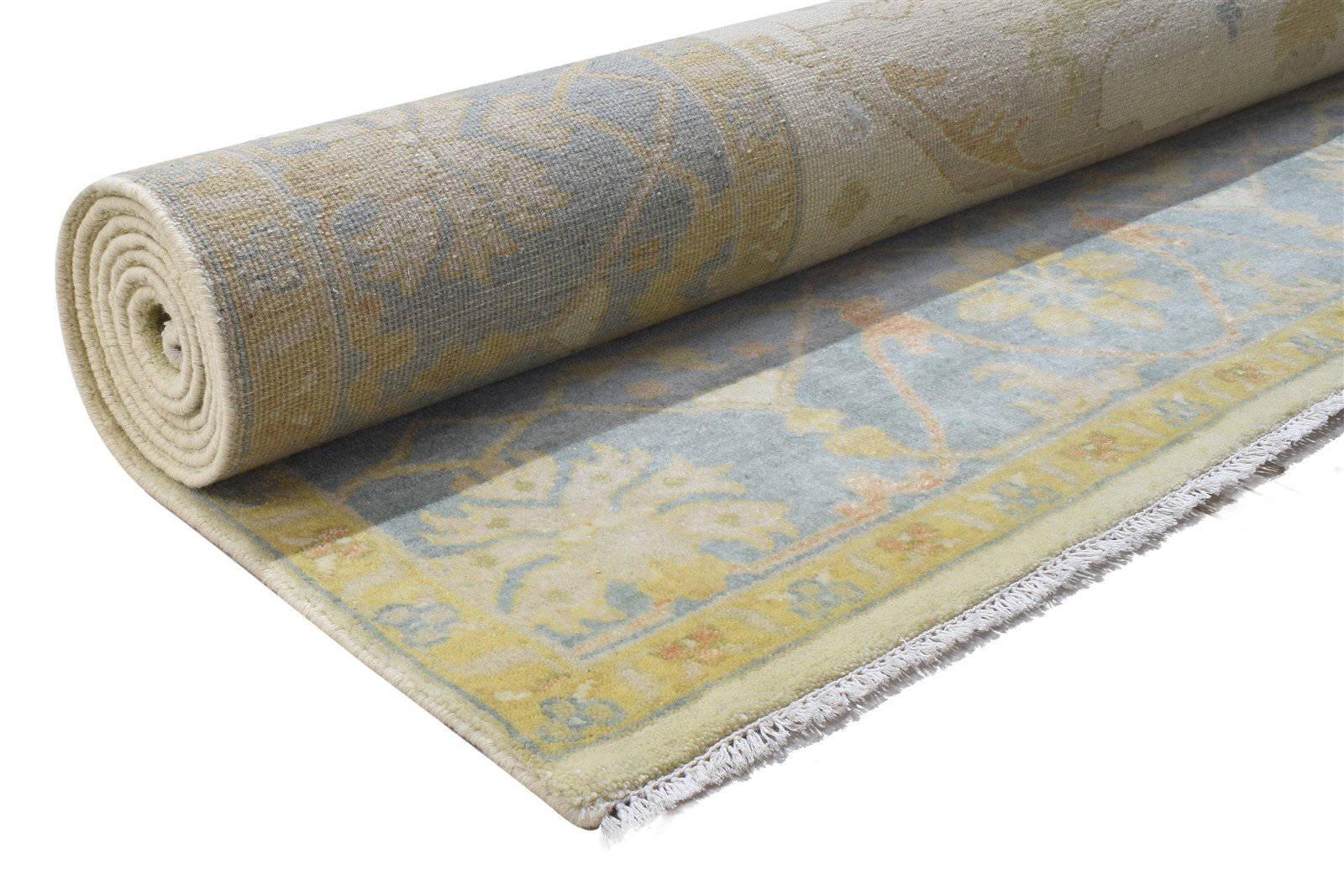 Wool Silver Rug 9' X 12' Persian Hand Knotted Oushak Oriental Extra Large Carpet 7864184897685
