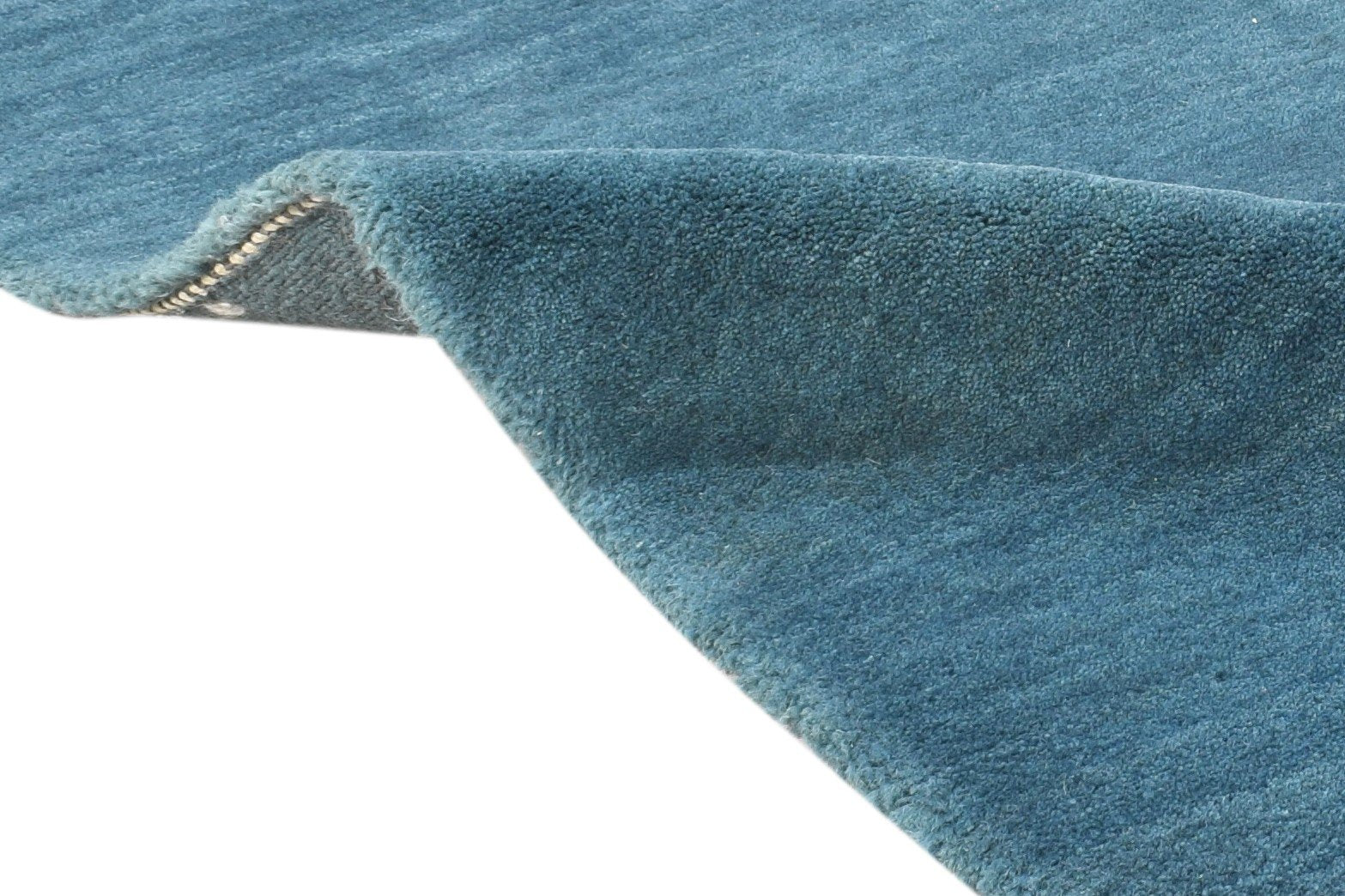 Wool Teal Blue Rug 2' X 3' Modern Hand Knotted Scandinavian Solid Small Carpet 7865050988693