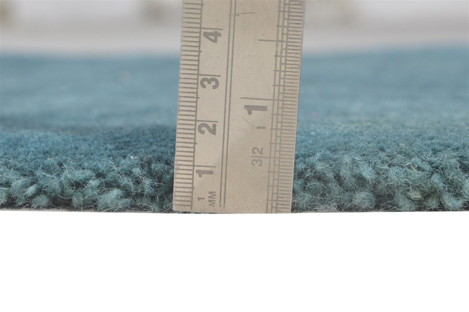 Wool Teal Blue Rug 2' X 3' Modern Hand Knotted Scandinavian Solid Small Carpet 7865050988693