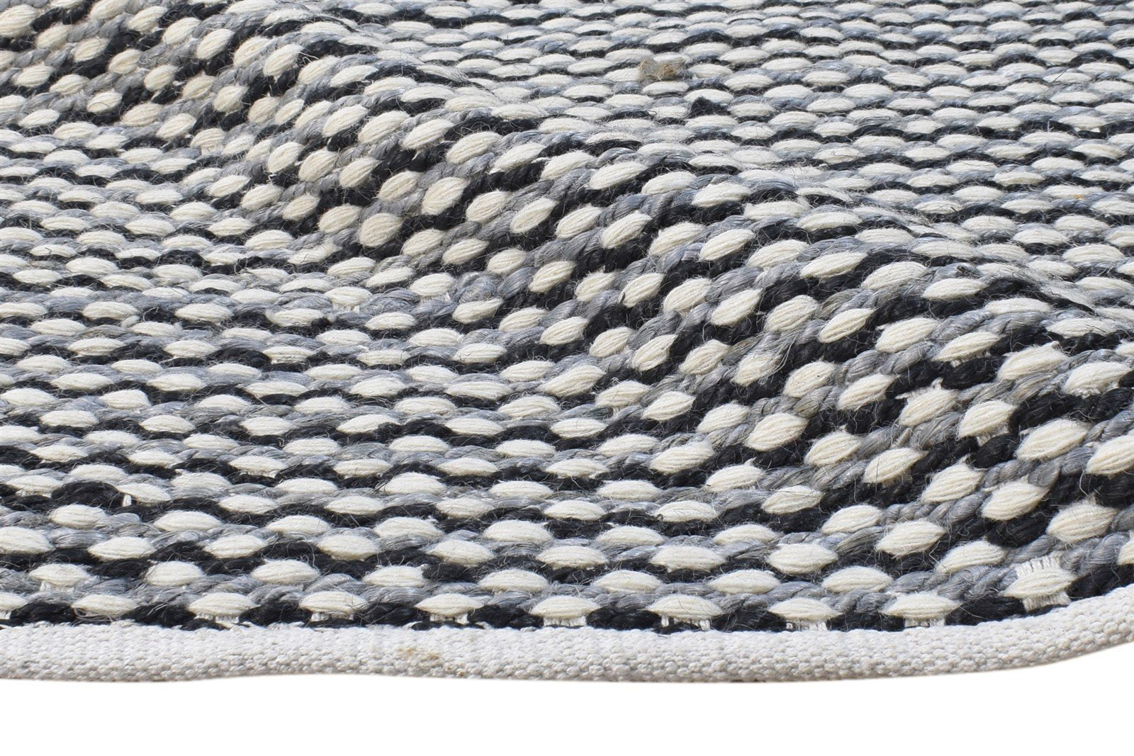 Wool White Rug 4' X 6' Modern Hand Woven Scandinavian Striped Room Size Carpet 7865002983573
