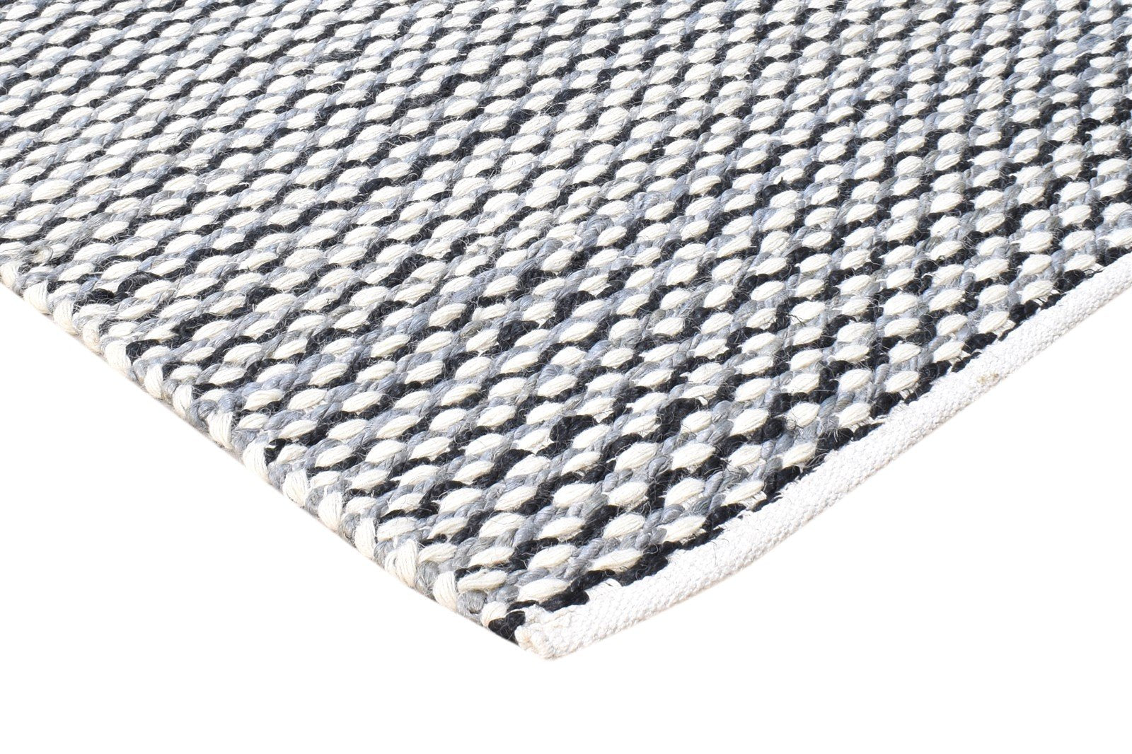 Wool White Rug 4' X 6' Modern Hand Woven Scandinavian Striped Room Size Carpet 7865002983573