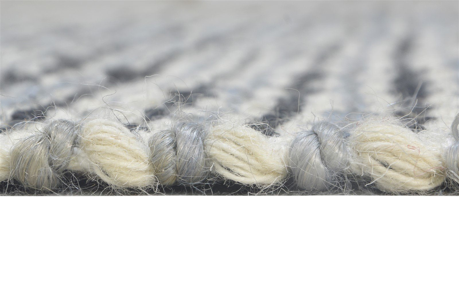Wool White Rug 4' X 6' Modern Hand Woven Scandinavian Striped Room Size Carpet 7865002983573