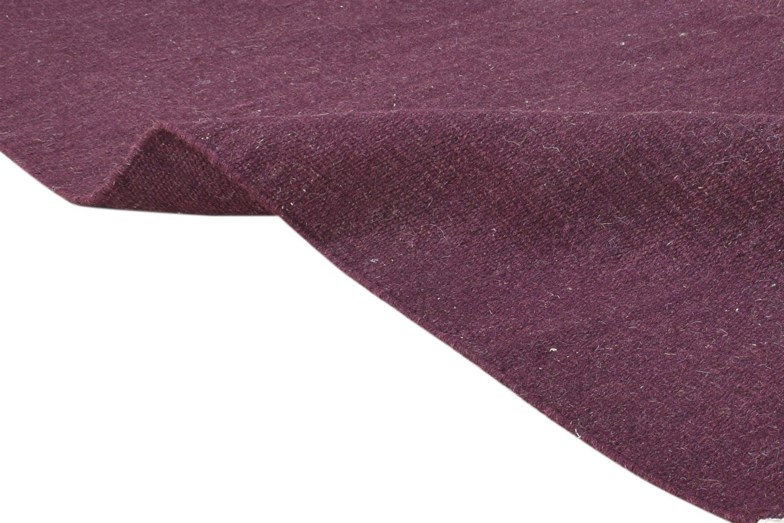 Wool Wine Rug 4' X 4' Modern Dhurrie Scandinavian Solid Room Size Carpet 7864674353301