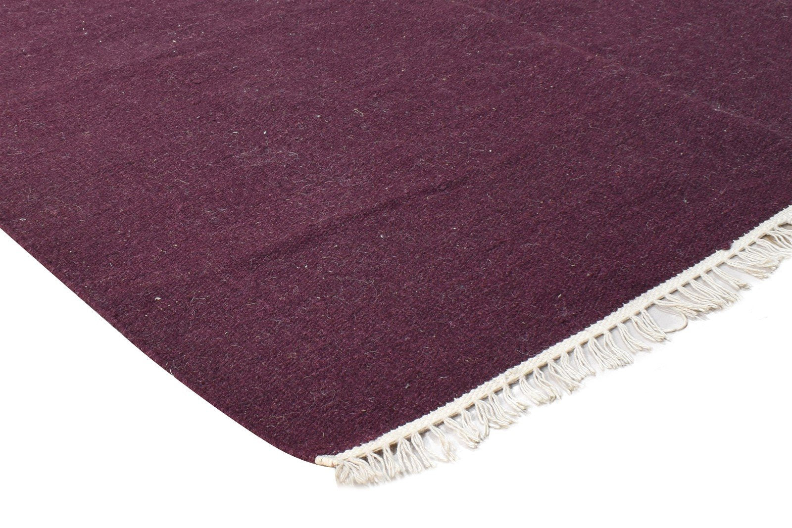 Wool Wine Rug 4' X 4' Modern Dhurrie Scandinavian Solid Room Size Carpet 7864674353301