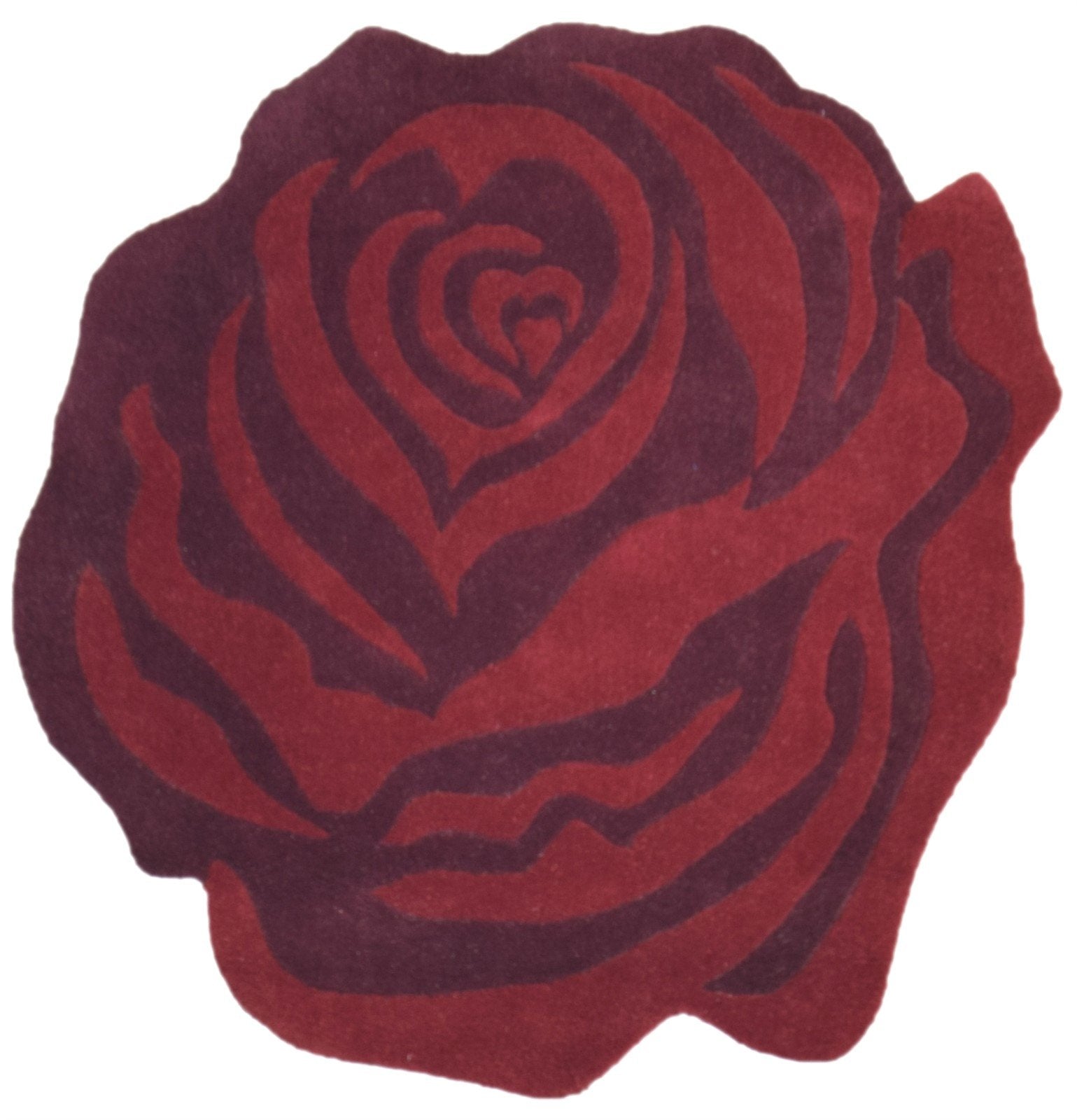 Wool Wine Rug 5' X 5' Modern Hand Tufted French Floral Room Size Carpet 7865009045653