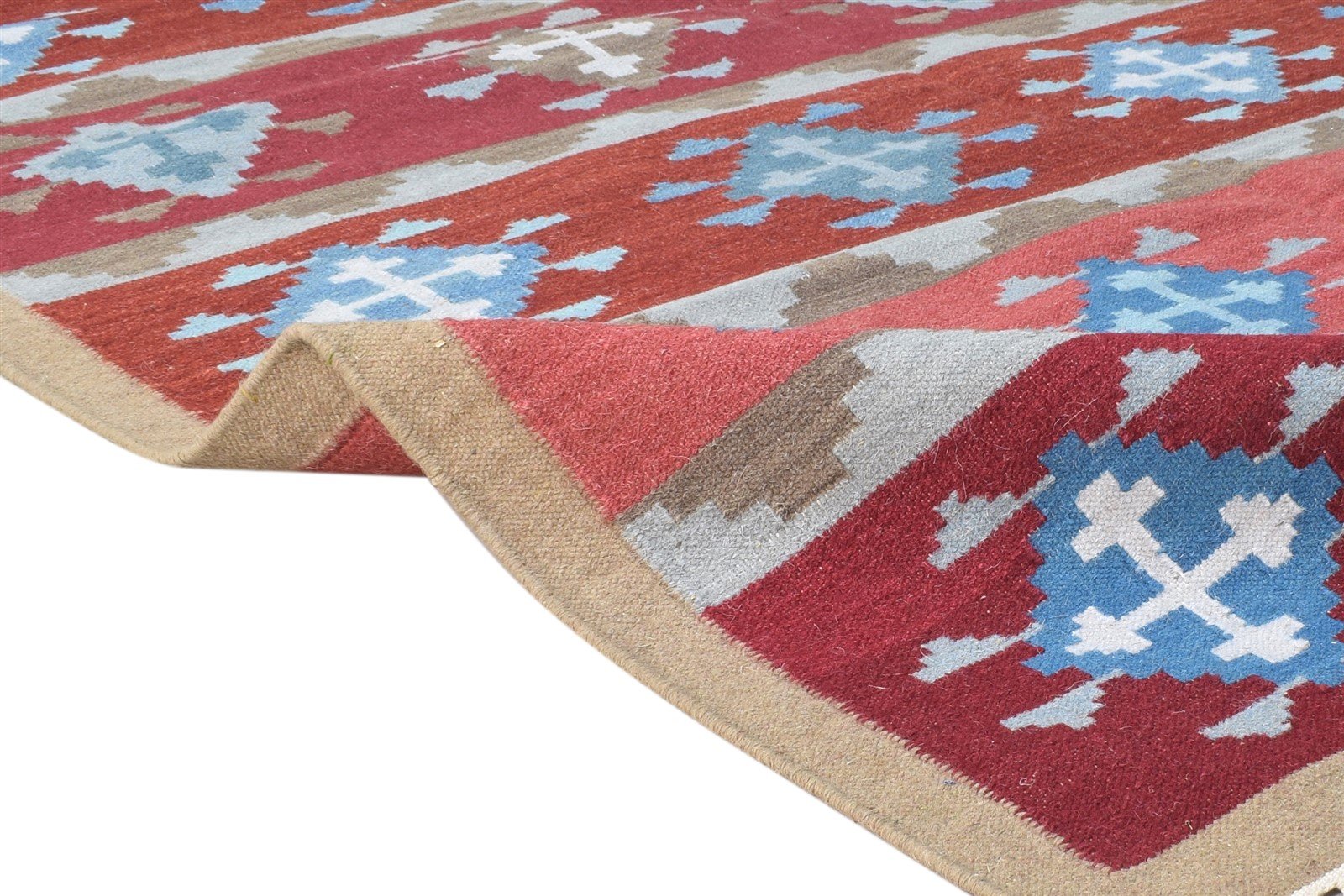Wool Wine Rug 5' X 8' Persian Dhurrie Southwestern Trellis Room Size Carpet 7865192906901